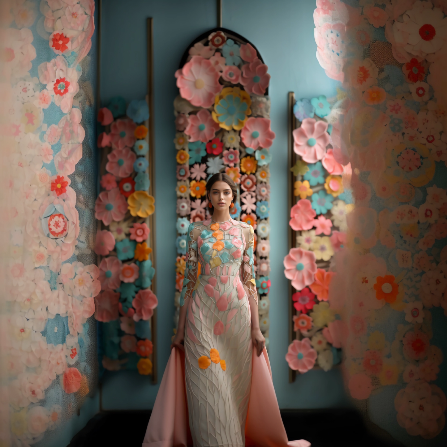 Layered Lace Floral Dress