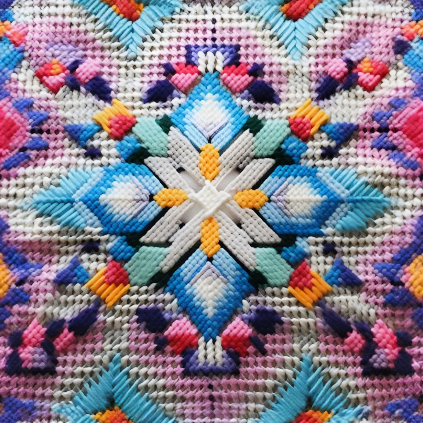 Middle Eastern Inspired Pastel Tatreez Embroidery