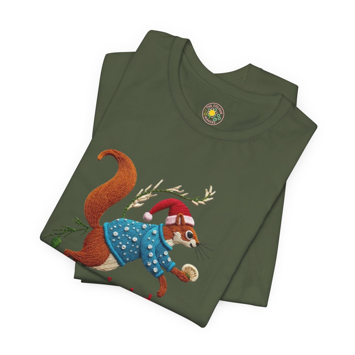 Christmas Nutter Mens and Boys Tee- Festive Squirrel Holiday T‑Shirt