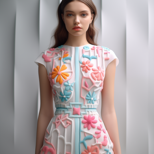 Multi-Floral Embroidered Dress