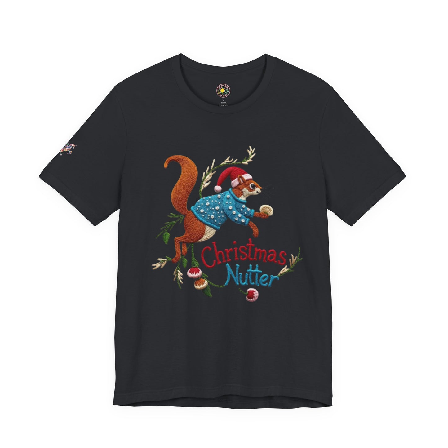 Christmas Nutter Mens and Boys Tee- Festive Squirrel Holiday T‑Shirt