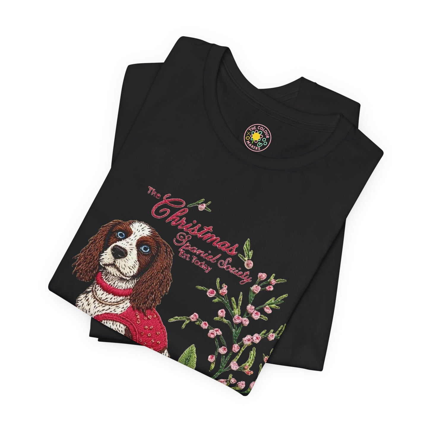 Christmas Springer Spaniel Dog Womens and Girls Tee - Festive Holiday Pet Graphic T-Shirt