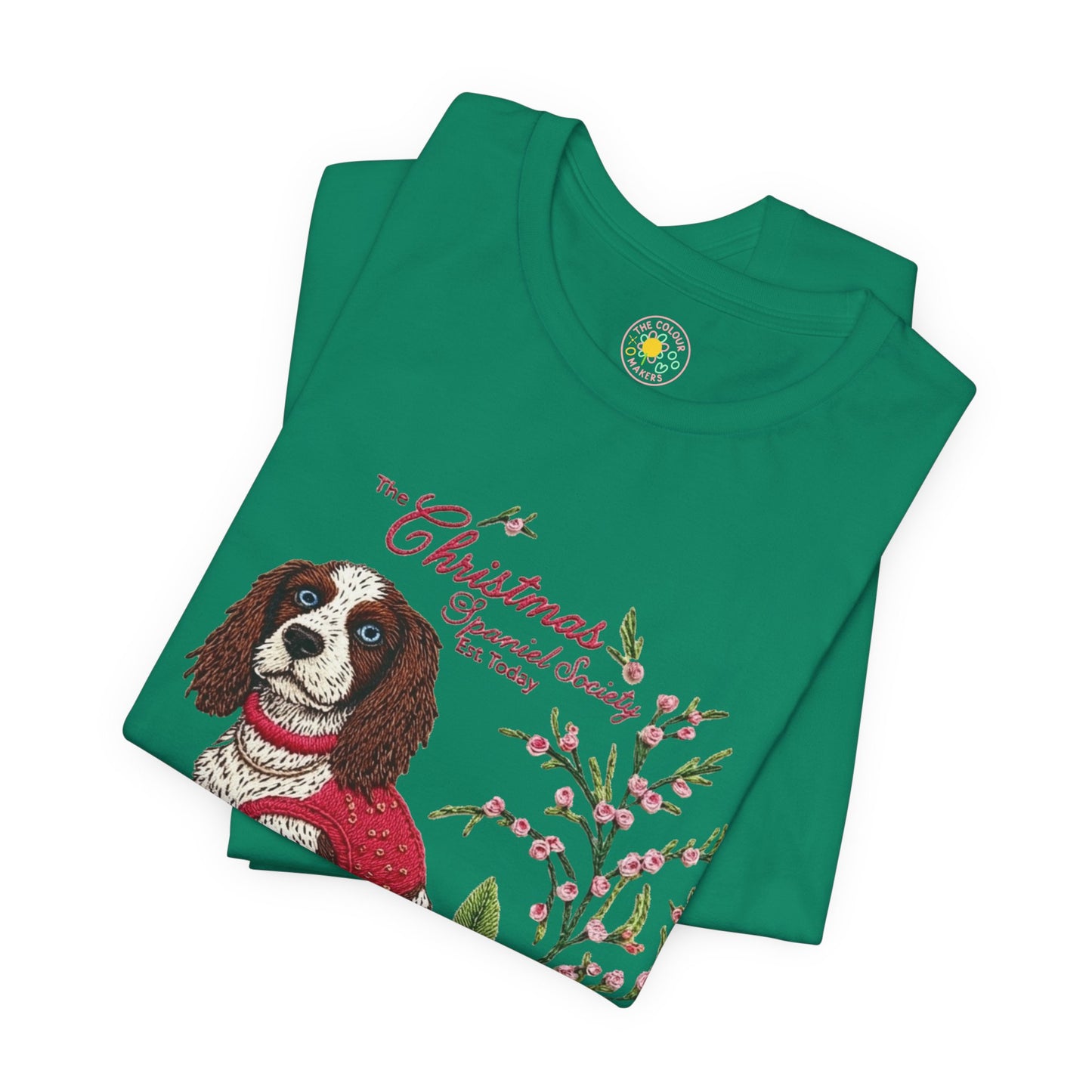 Christmas Springer Spaniel Dog Womens and Girls Tee - Festive Holiday Pet Graphic T-Shirt
