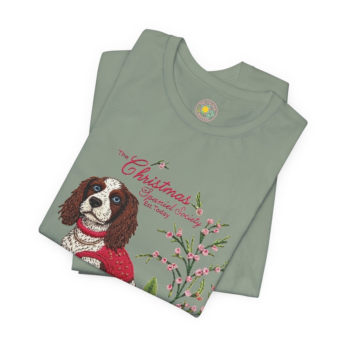 Christmas Springer Spaniel Dog Womens and Girls Tee - Festive Holiday Pet Graphic T-Shirt