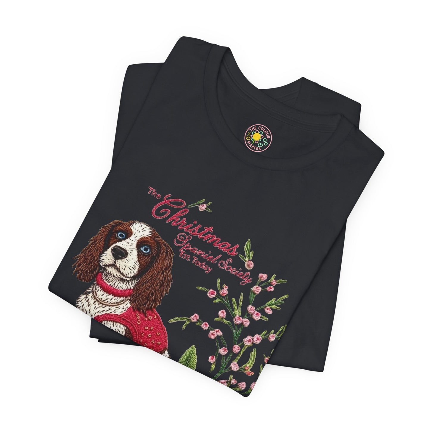 Christmas Springer Spaniel Dog Womens and Girls Tee - Festive Holiday Pet Graphic T-Shirt
