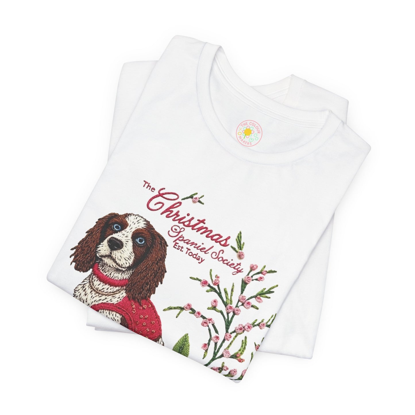 Christmas Springer Spaniel Dog Womens and Girls Tee - Festive Holiday Pet Graphic T-Shirt