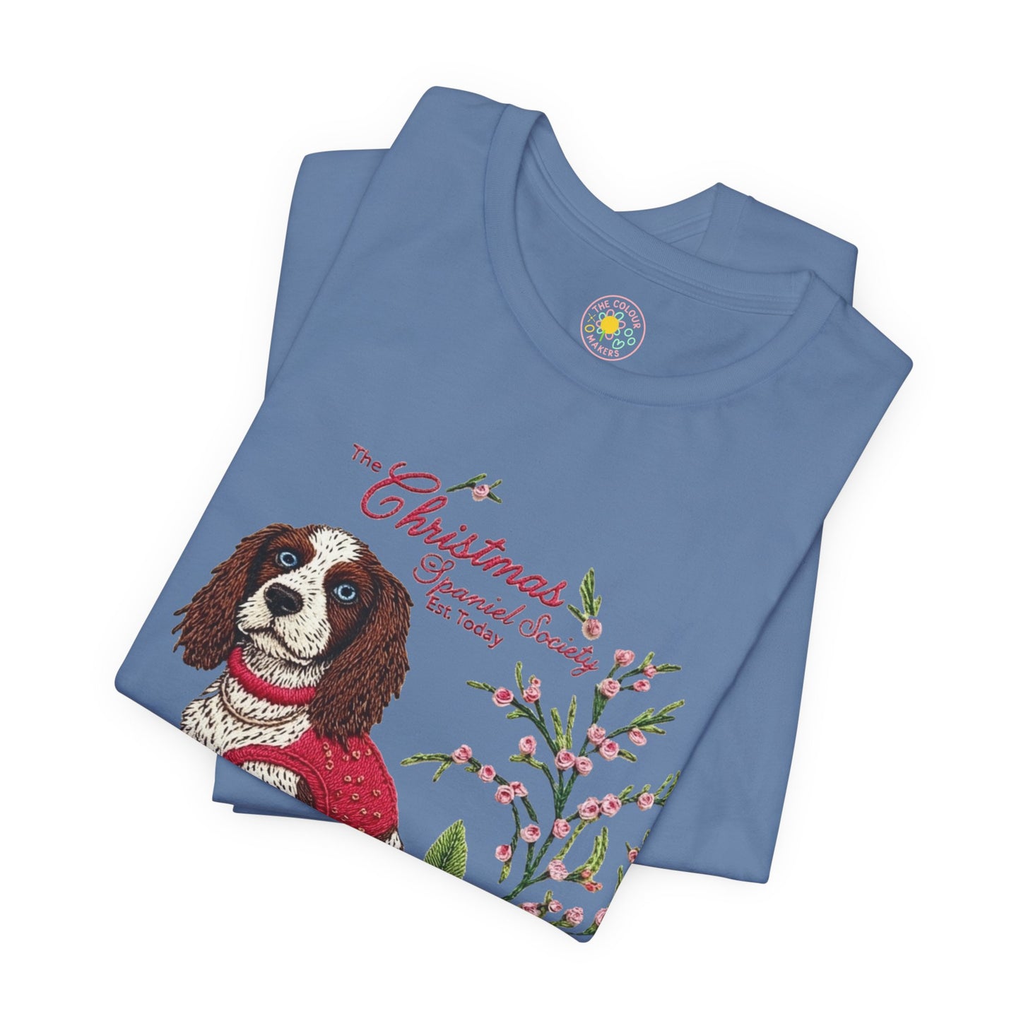 Christmas Springer Spaniel Dog Womens and Girls Tee - Festive Holiday Pet Graphic T-Shirt
