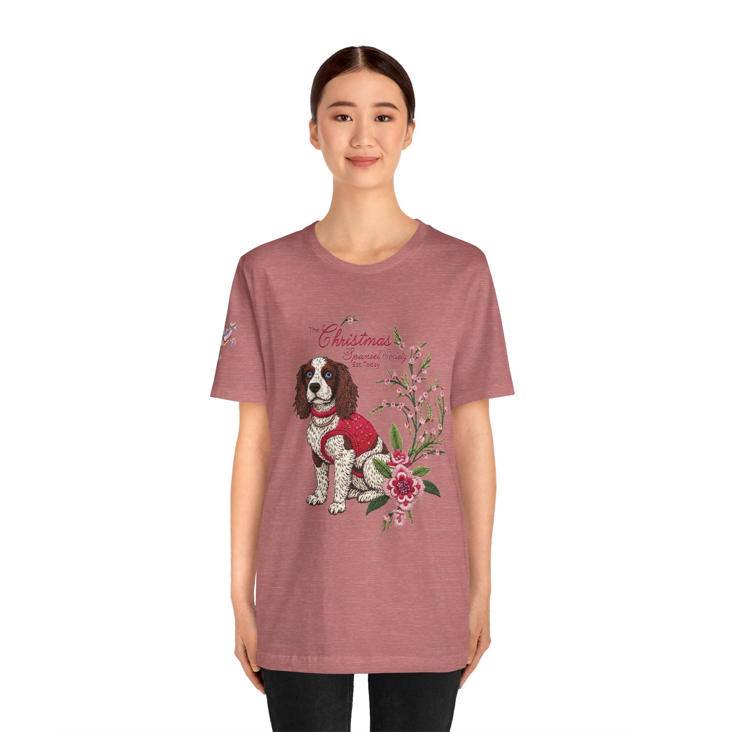Christmas Springer Spaniel Dog Womens and Girls Tee - Festive Holiday Pet Graphic T-Shirt