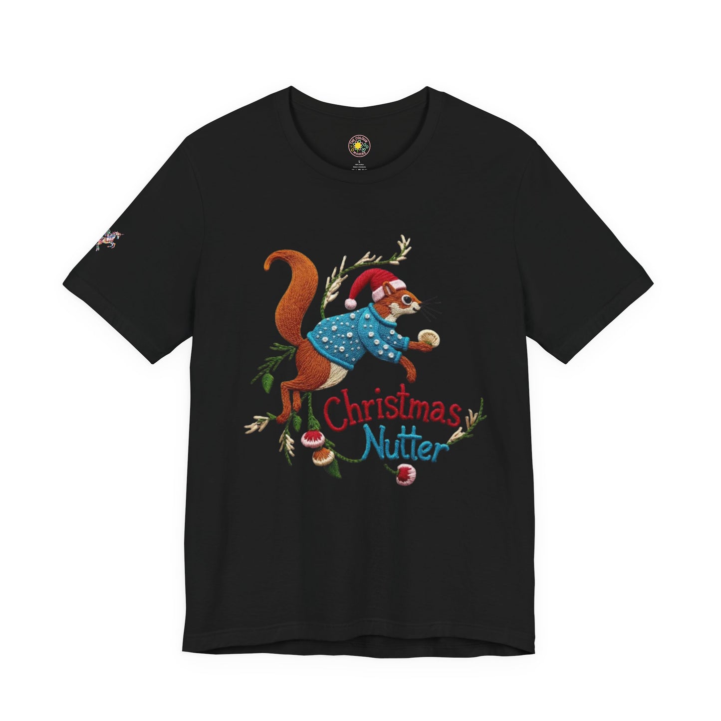 Christmas Nutter Mens and Boys Tee- Festive Squirrel Holiday T‑Shirt