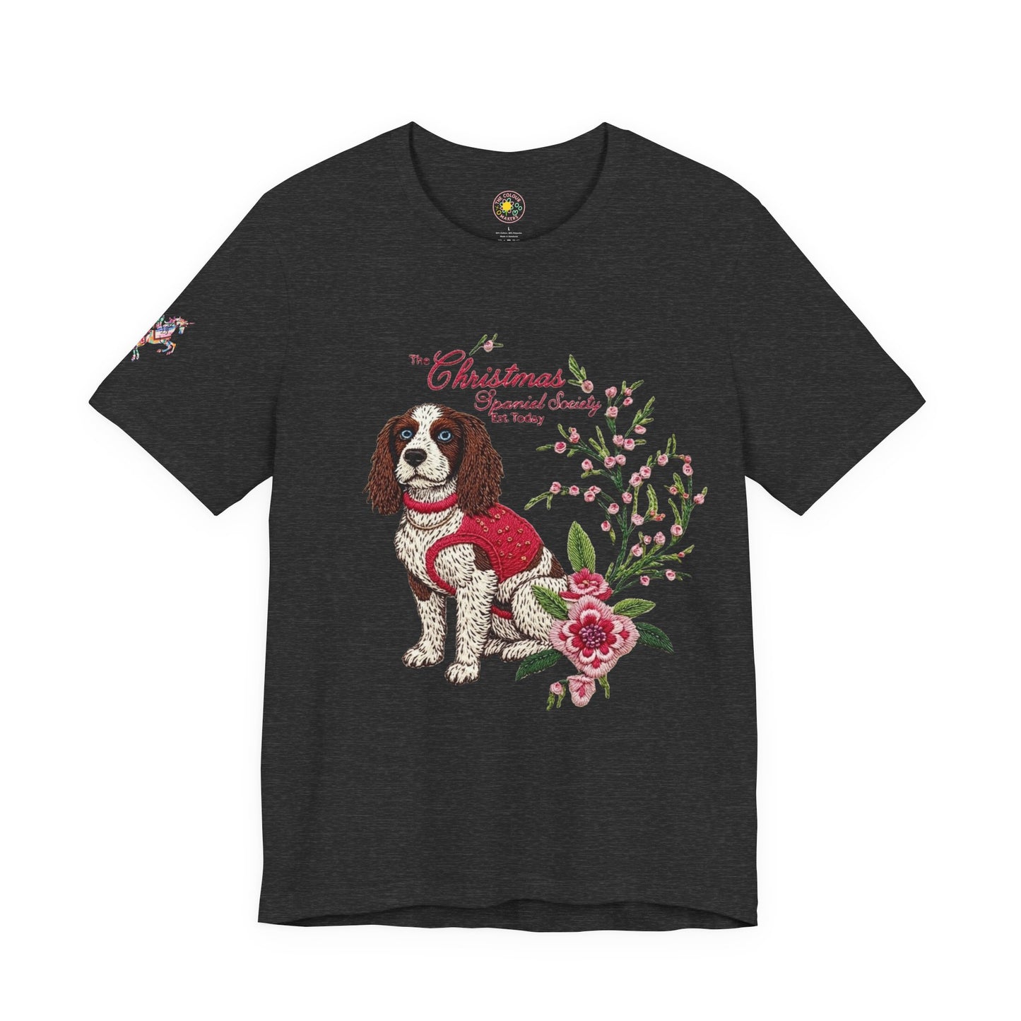 Christmas Springer Spaniel Dog Womens and Girls Tee - Festive Holiday Pet Graphic T-Shirt