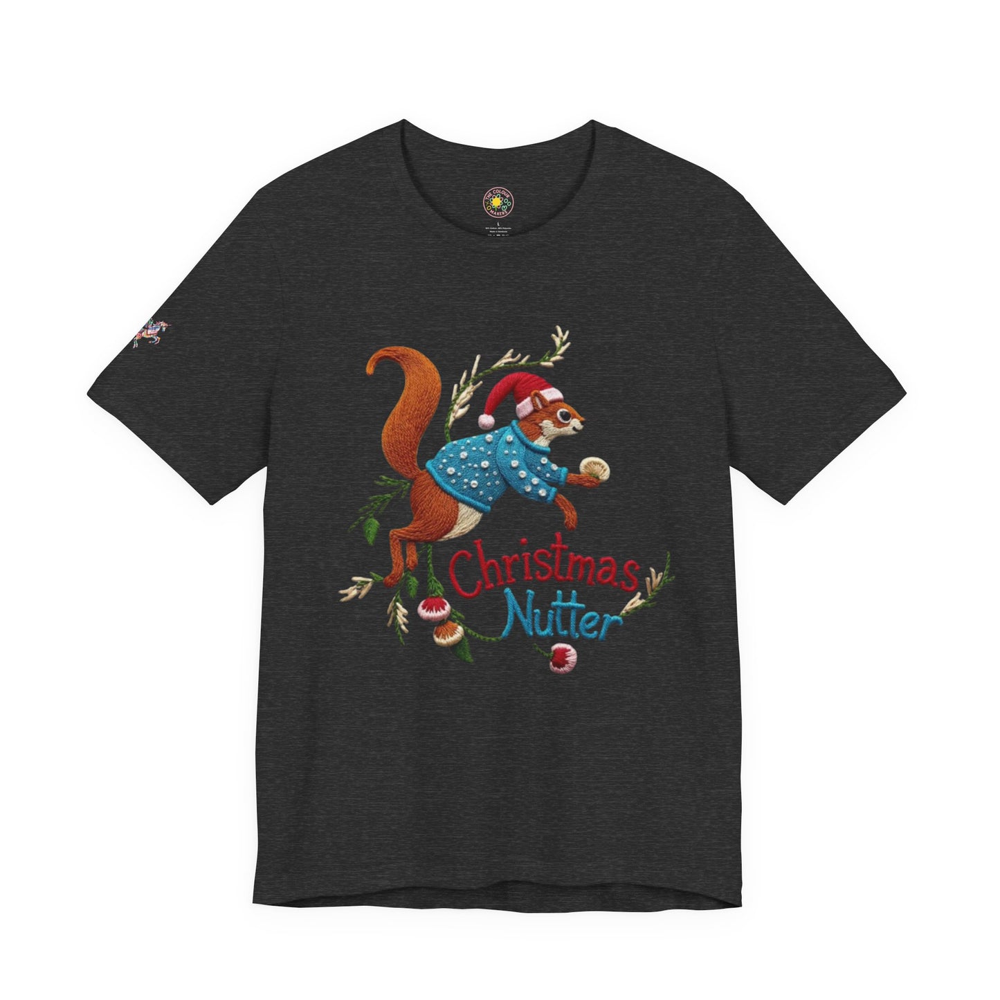 Christmas Nutter Mens and Boys Tee- Festive Squirrel Holiday T‑Shirt