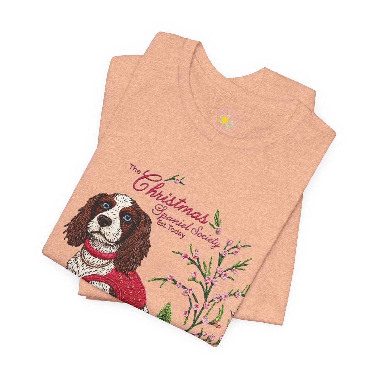 Christmas Springer Spaniel Dog Womens and Girls Tee - Festive Holiday Pet Graphic T-Shirt