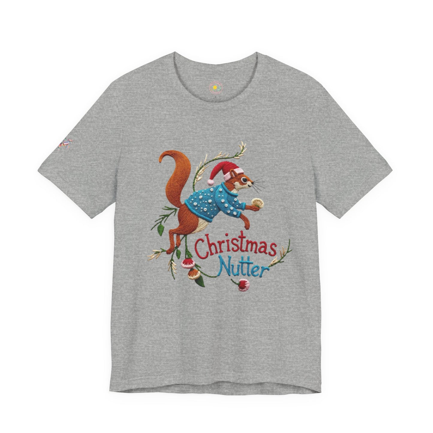 Christmas Nutter Mens and Boys Tee- Festive Squirrel Holiday T‑Shirt
