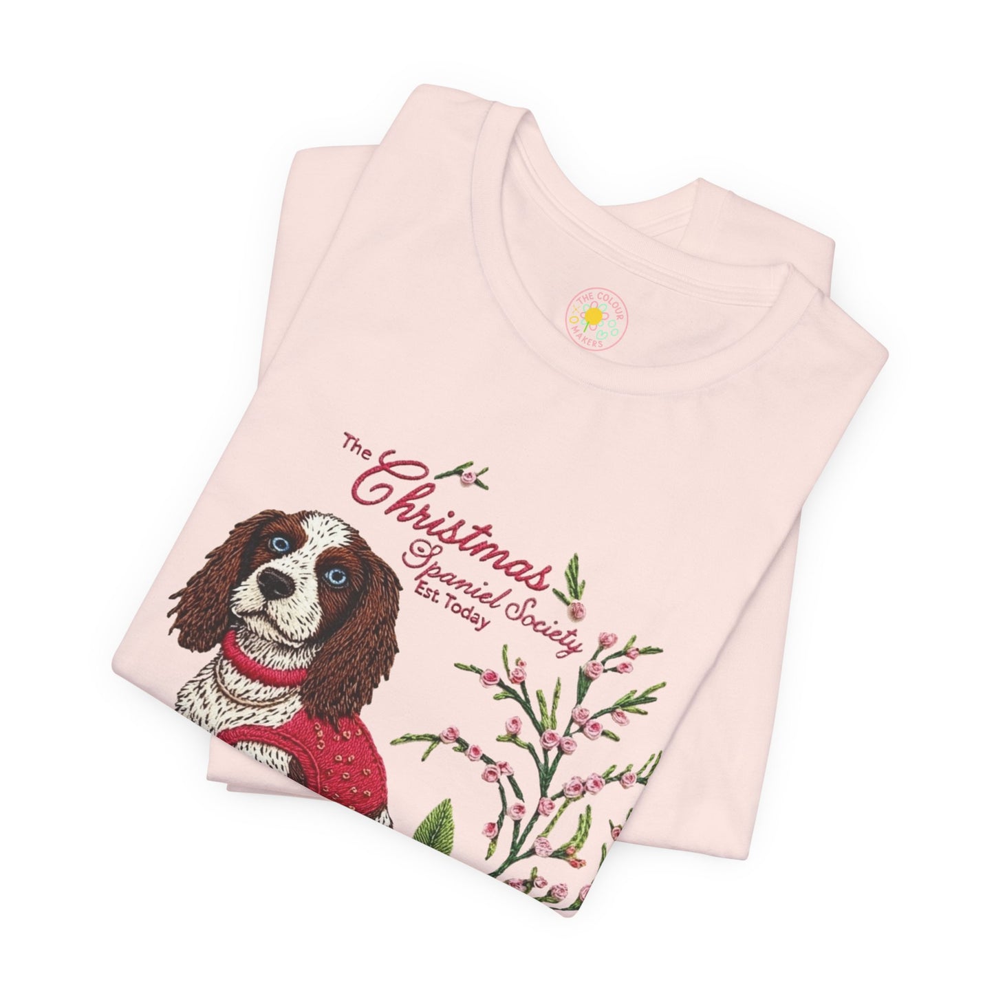 Christmas Springer Spaniel Dog Womens and Girls Tee - Festive Holiday Pet Graphic T-Shirt