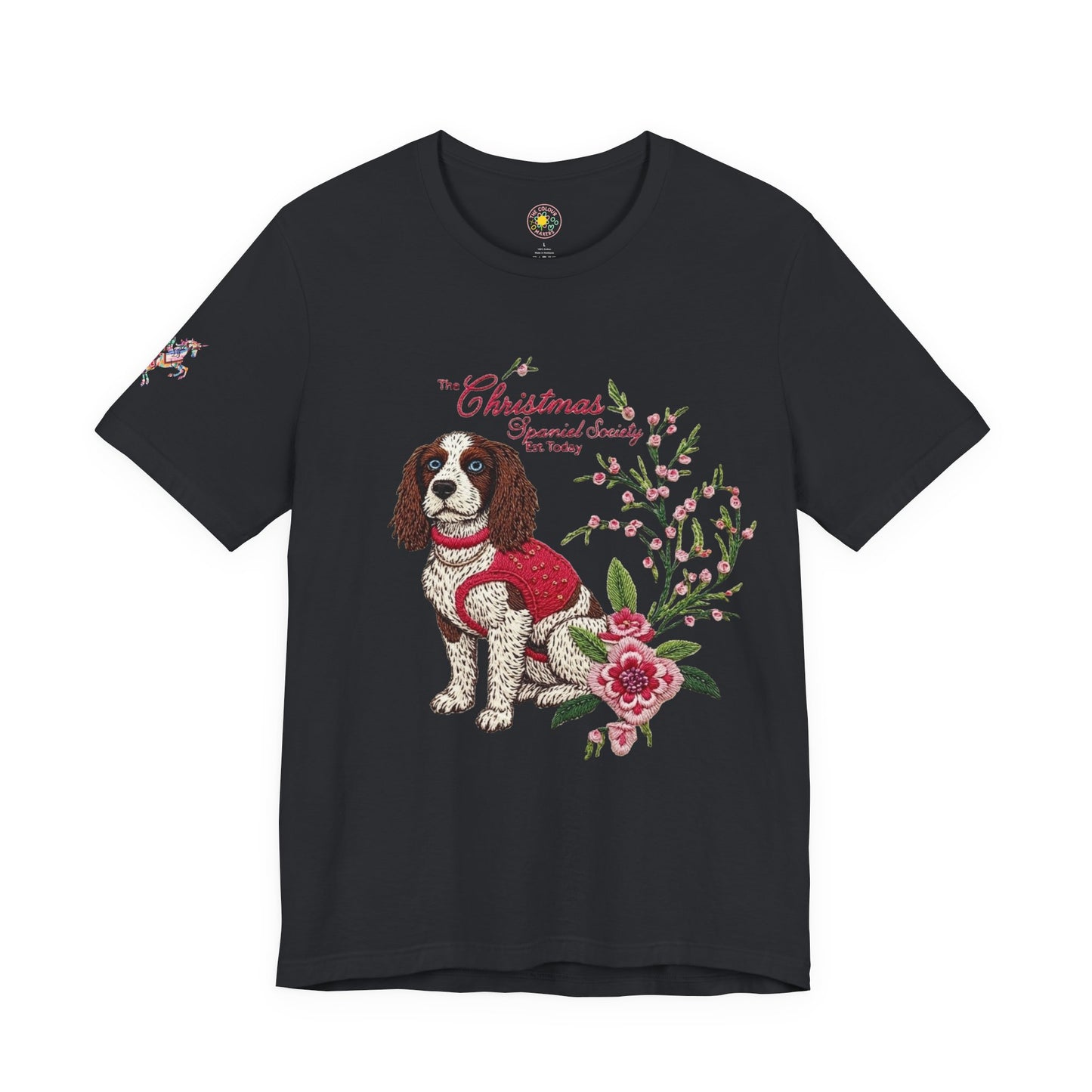 Christmas Springer Spaniel Dog Womens and Girls Tee - Festive Holiday Pet Graphic T-Shirt