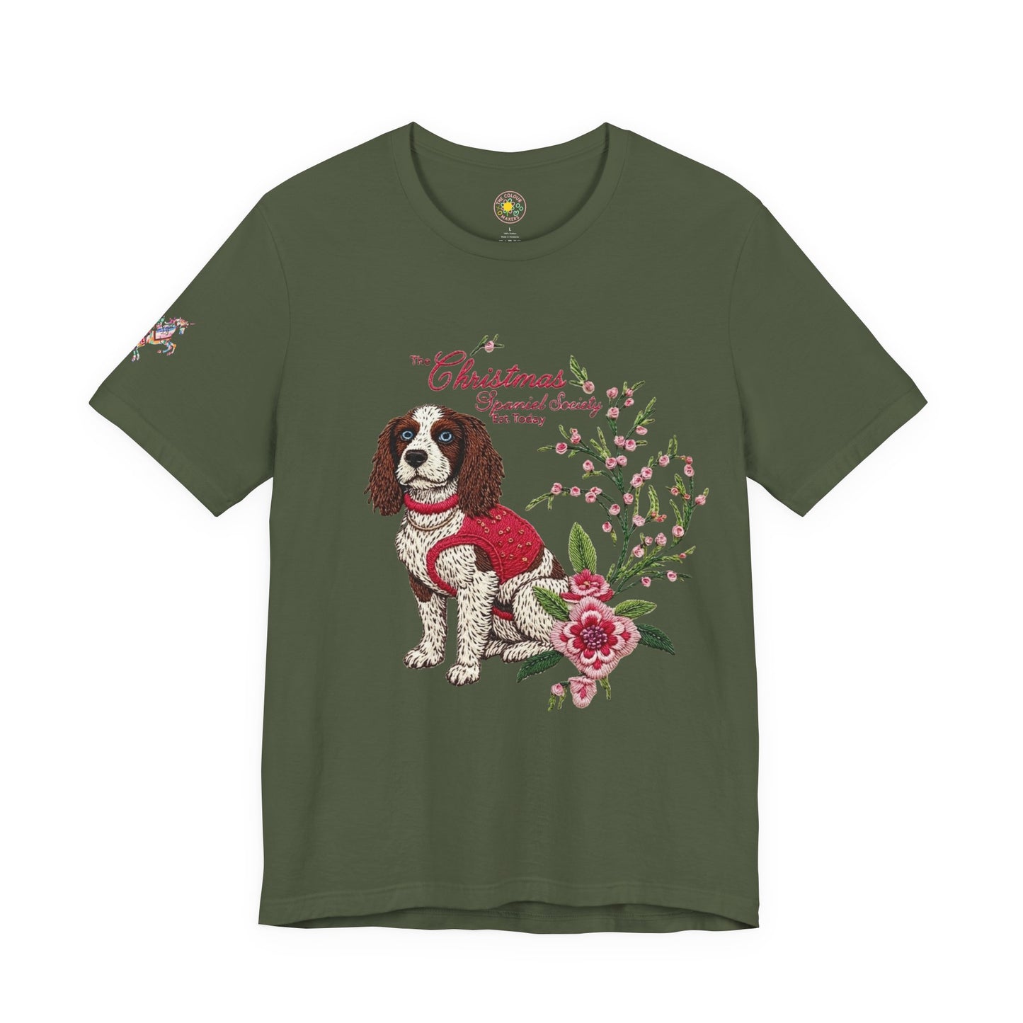 Christmas Springer Spaniel Dog Womens and Girls Tee - Festive Holiday Pet Graphic T-Shirt