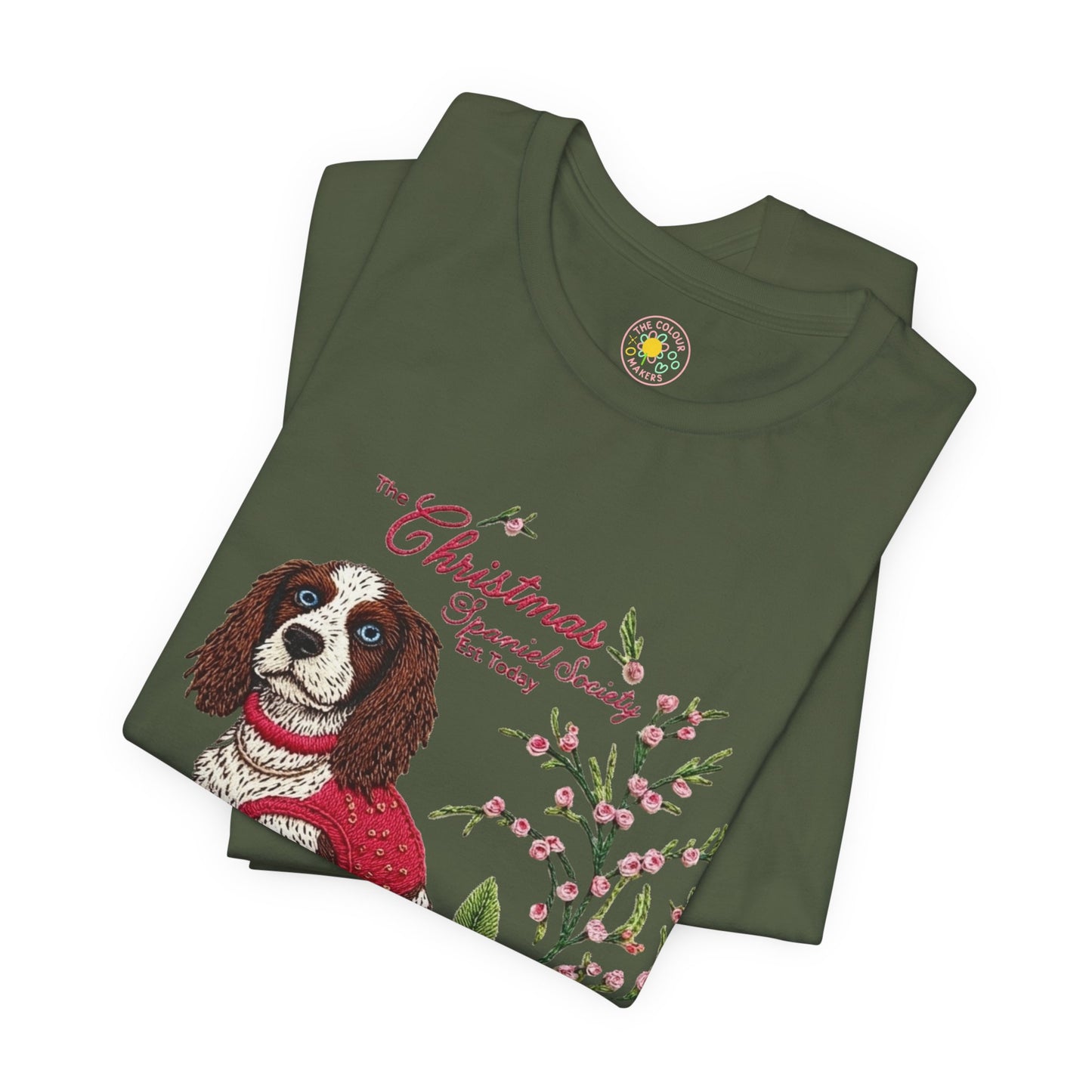 Christmas Springer Spaniel Dog Womens and Girls Tee - Festive Holiday Pet Graphic T-Shirt