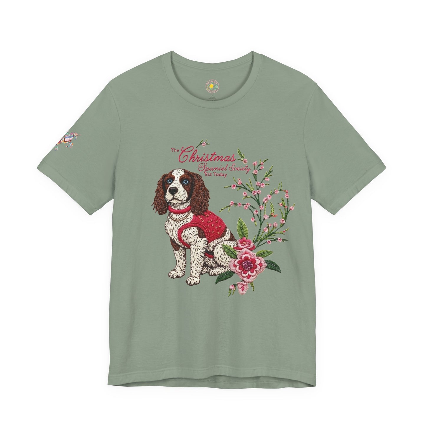 Christmas Springer Spaniel Dog Womens and Girls Tee - Festive Holiday Pet Graphic T-Shirt
