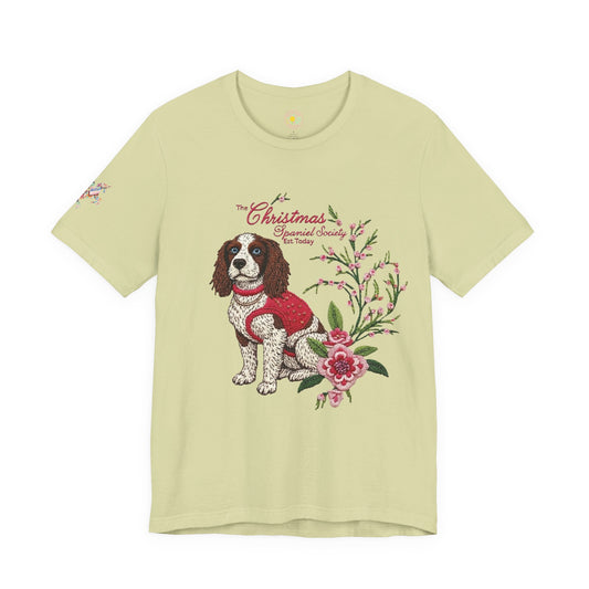Christmas Springer Spaniel Dog Womens and Girls Tee - Festive Holiday Pet Graphic T-Shirt