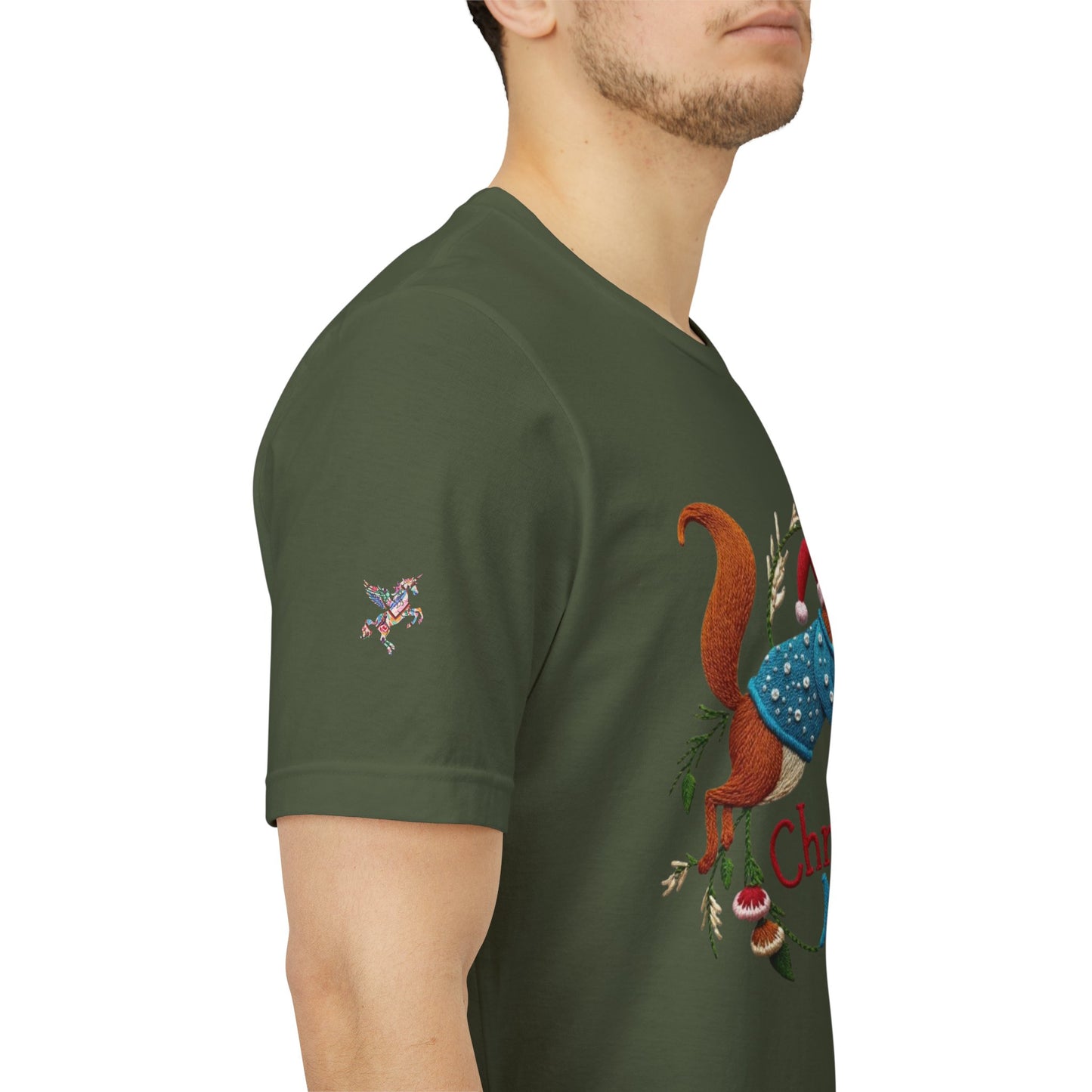 Christmas Nutter Mens and Boys Tee- Festive Squirrel Holiday T‑Shirt