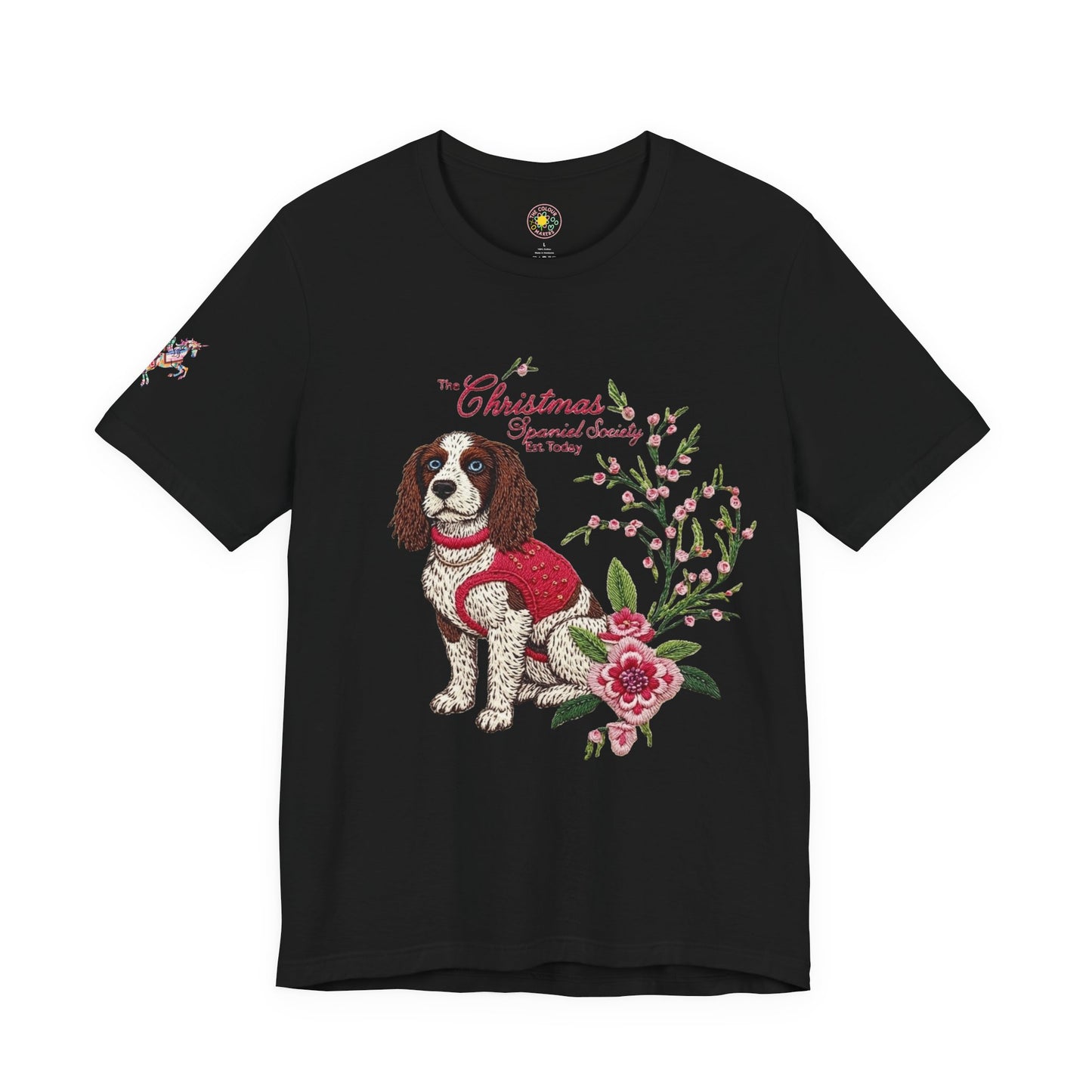Christmas Springer Spaniel Dog Womens and Girls Tee - Festive Holiday Pet Graphic T-Shirt
