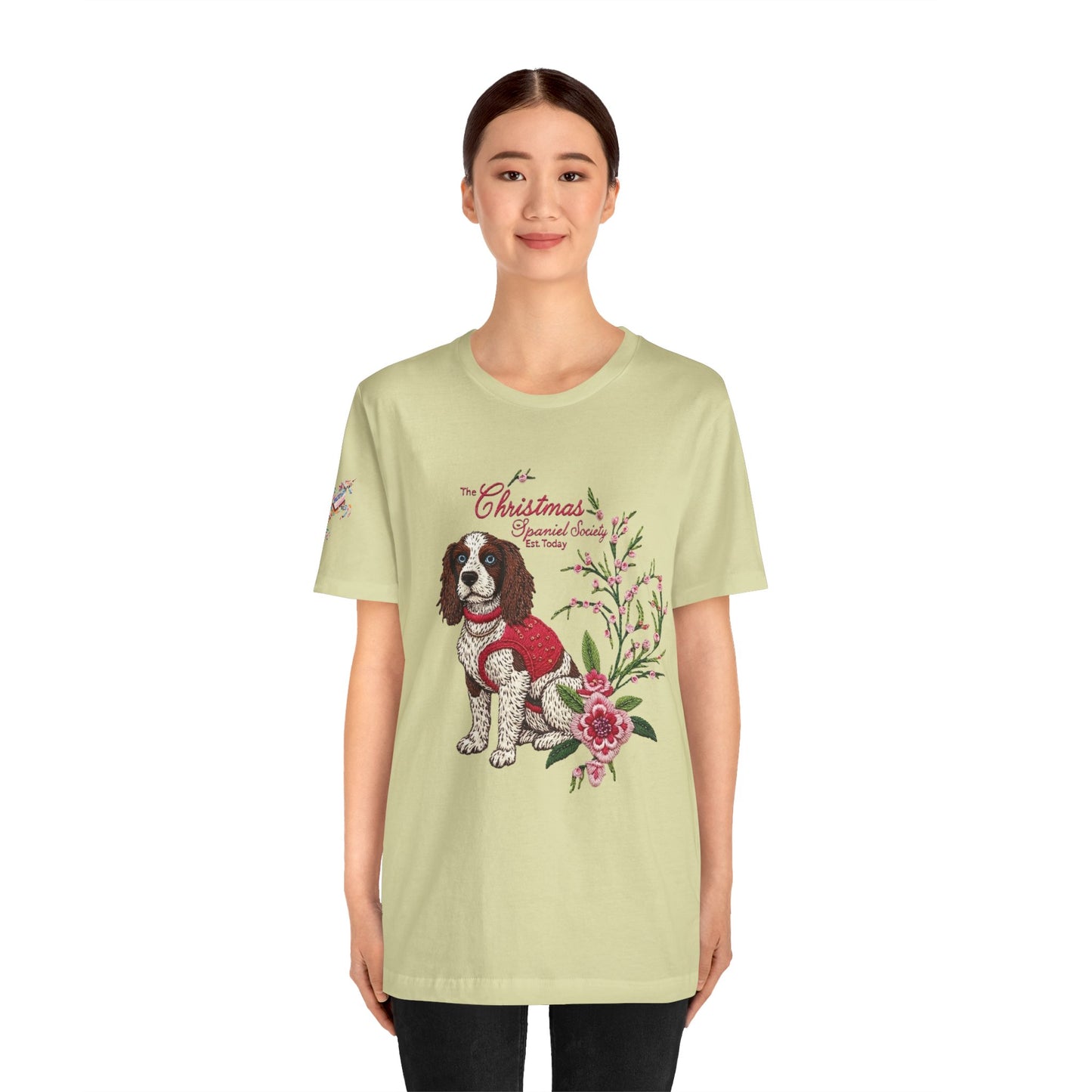 Christmas Springer Spaniel Dog Womens and Girls Tee - Festive Holiday Pet Graphic T-Shirt