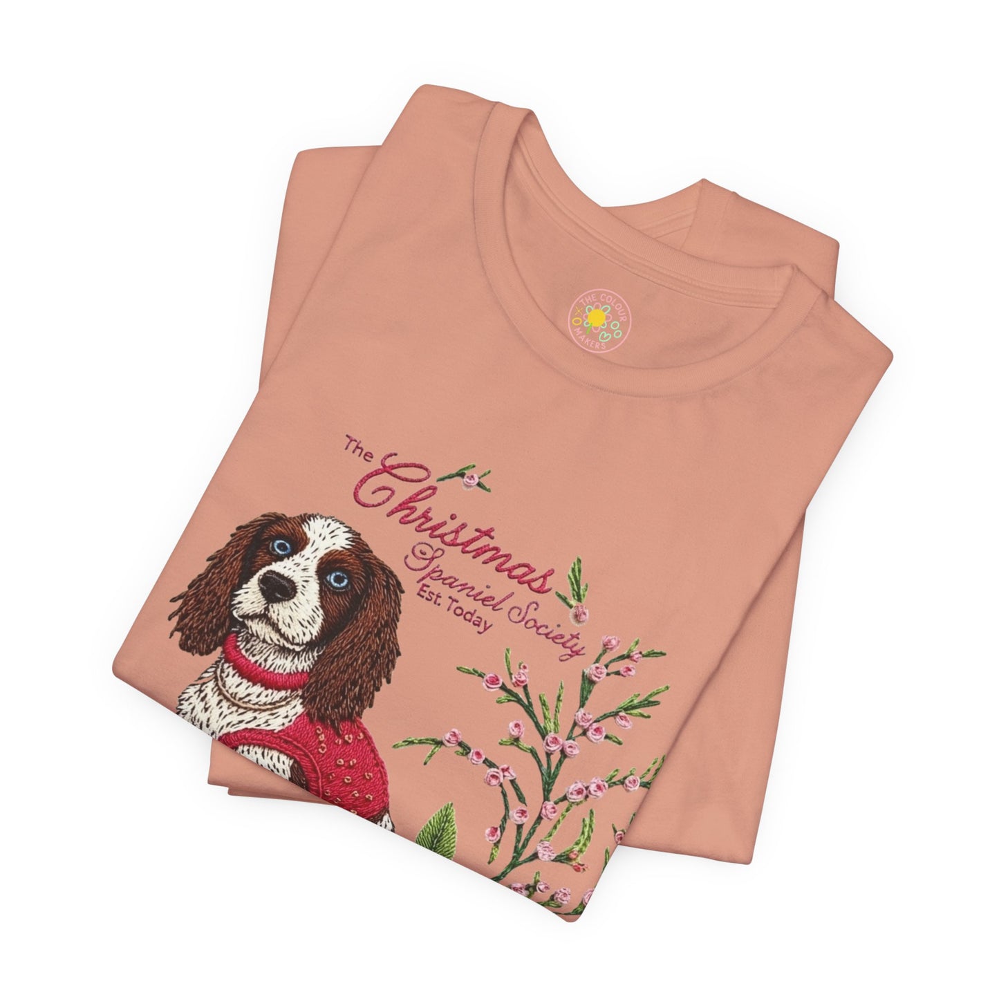 Christmas Springer Spaniel Dog Womens and Girls Tee - Festive Holiday Pet Graphic T-Shirt