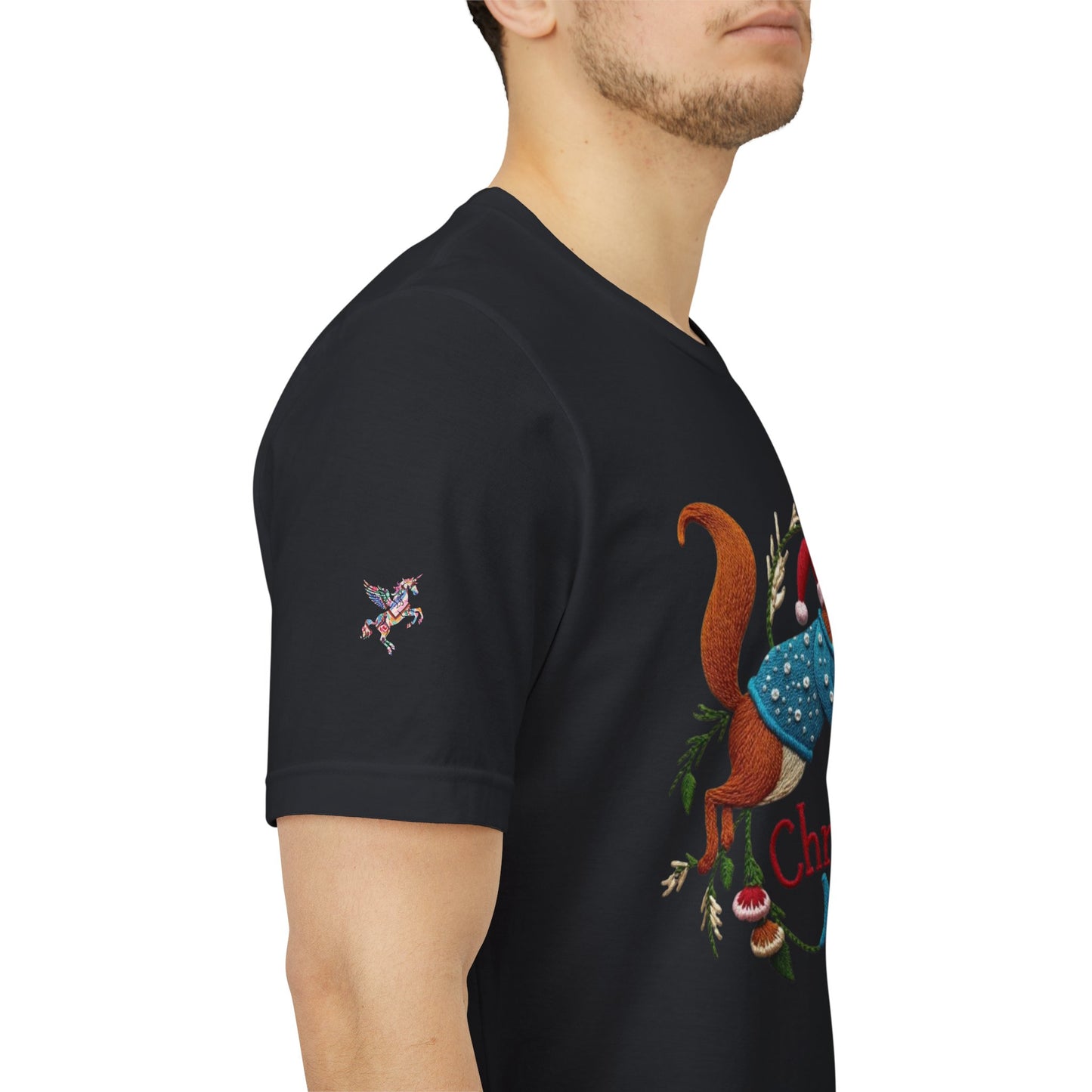 Christmas Nutter Mens and Boys Tee- Festive Squirrel Holiday T‑Shirt