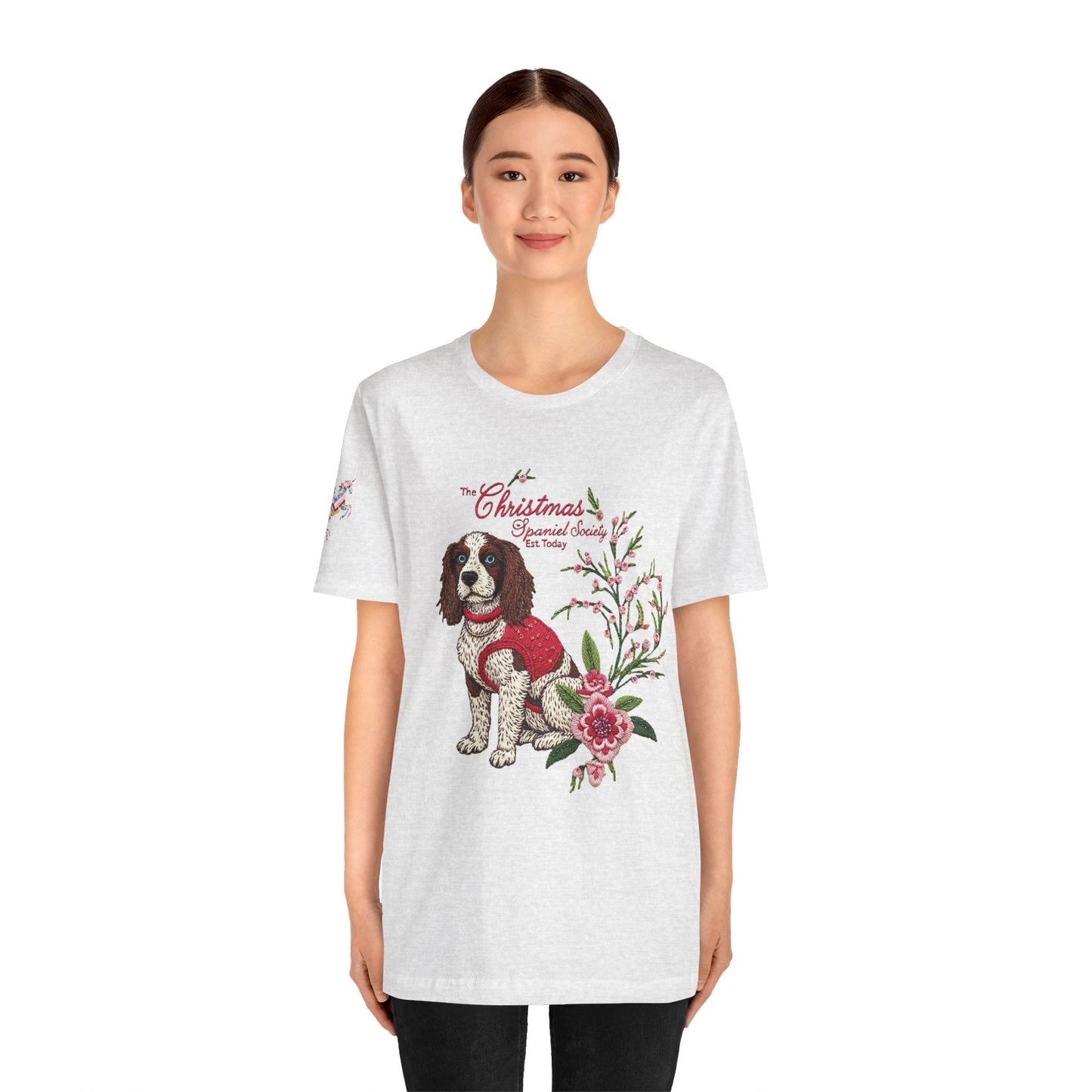 Christmas Springer Spaniel Dog Womens and Girls Tee - Festive Holiday Pet Graphic T-Shirt