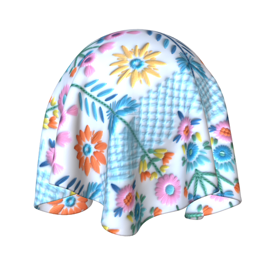 Pastel Middle Eastern Inspired Floral Embroidery