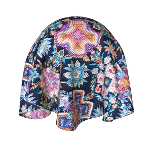 Middle Eastern Tatreez Inspired Fabric