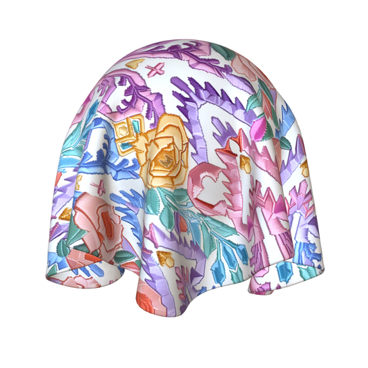 Roses & Hearts Multicolour Embroidery